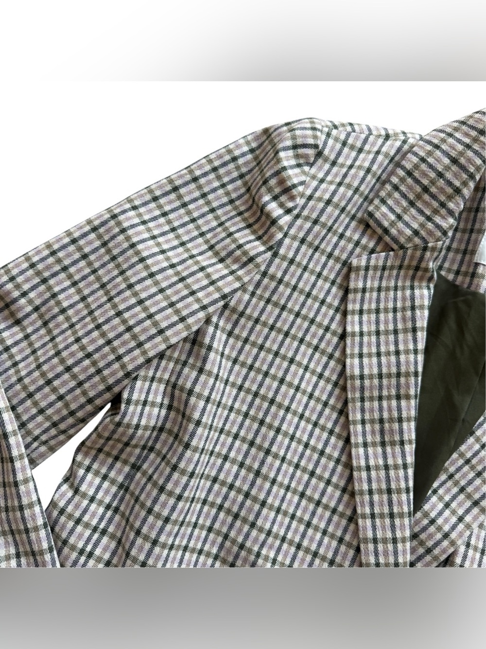 Madewell Dorset Blazer S Albemarle Plaid Neutral Preppy Academia Work Taupe Coat - Picture 6 of 16